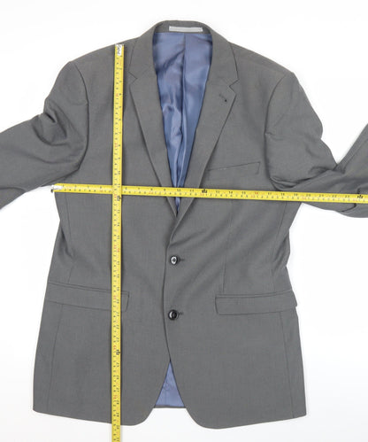 Burton Menswear London Men's Grey Slim Fit 40L Suit Jacket