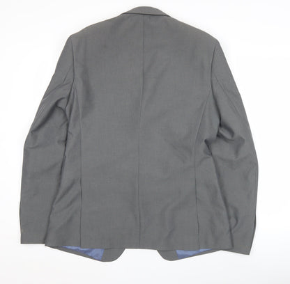 Burton Menswear London Men's Grey Slim Fit 40L Suit Jacket
