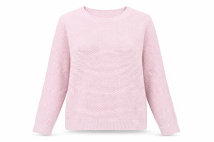 Vila Womens Pink XL Chunky Knit Cotton Pullover Jumper