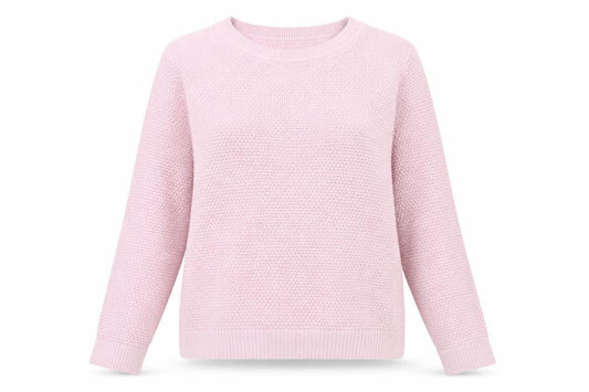 Vila Womens Pink XL Chunky Knit Cotton Pullover Jumper