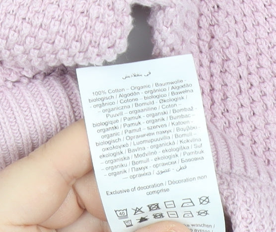 Vila Womens Pink XL Chunky Knit Cotton Pullover Jumper
