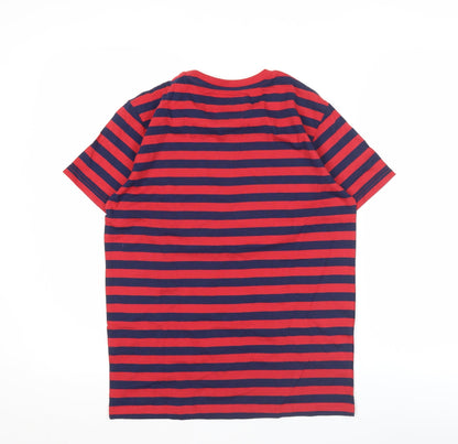 Diesel Boys Red Striped Short Sleeve Cotton T-Shirt Age 13