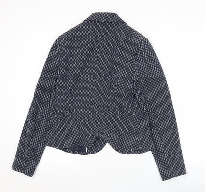 Tu Women’s Blue Size 12 Geometric Blazer Jacket Workwear