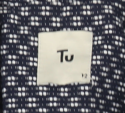 Tu Women’s Blue Size 12 Geometric Blazer Jacket Workwear