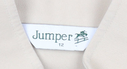 Jumper Womens Beige Waistcoat Size 12 Sleeveless Zip Jacket