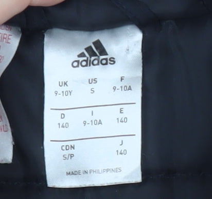 Adidas Boys Black 9-10Y Hooded Puffer Jacket Cork City FC Zip Coat