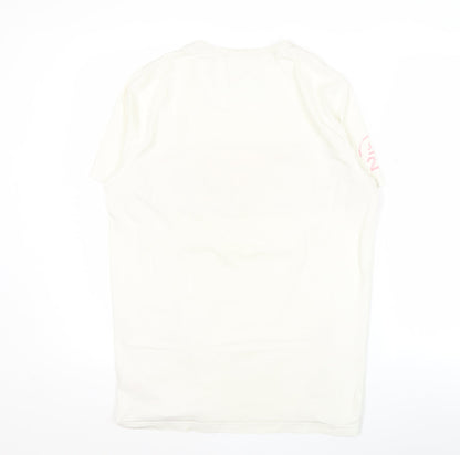 Jack Wills Men’s White Colourblock T-Shirt Size S Retro College Style