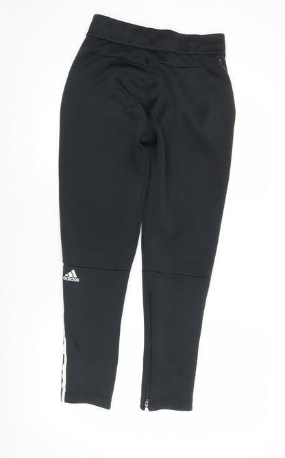 Adidas Boys Black Track Pants 14 Years Tapered Fit Football Joggers