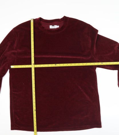 Topman Men’s Red Velvet Pullover Sweatshirt Size 2XL