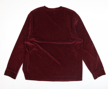 Topman Men’s Red Velvet Pullover Sweatshirt Size 2XL