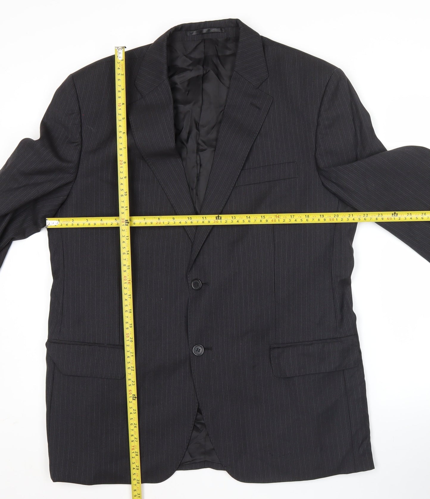 Mens UK Size 42 Lanificio F.lli Cerruti Regular Black Suit Jacket