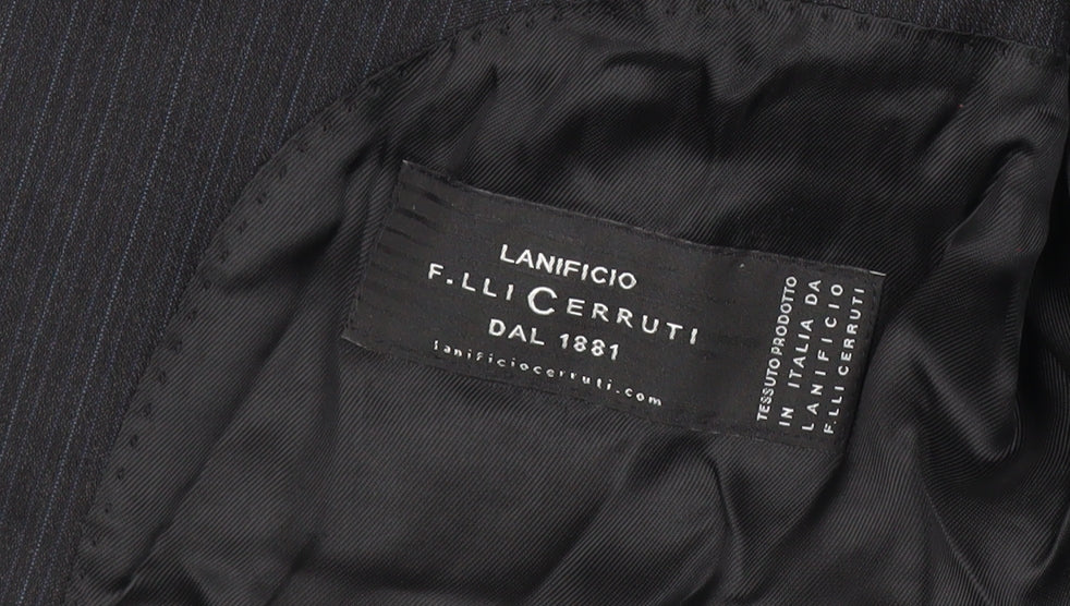 Mens UK Size 42 Lanificio F.lli Cerruti Regular Black Suit Jacket
