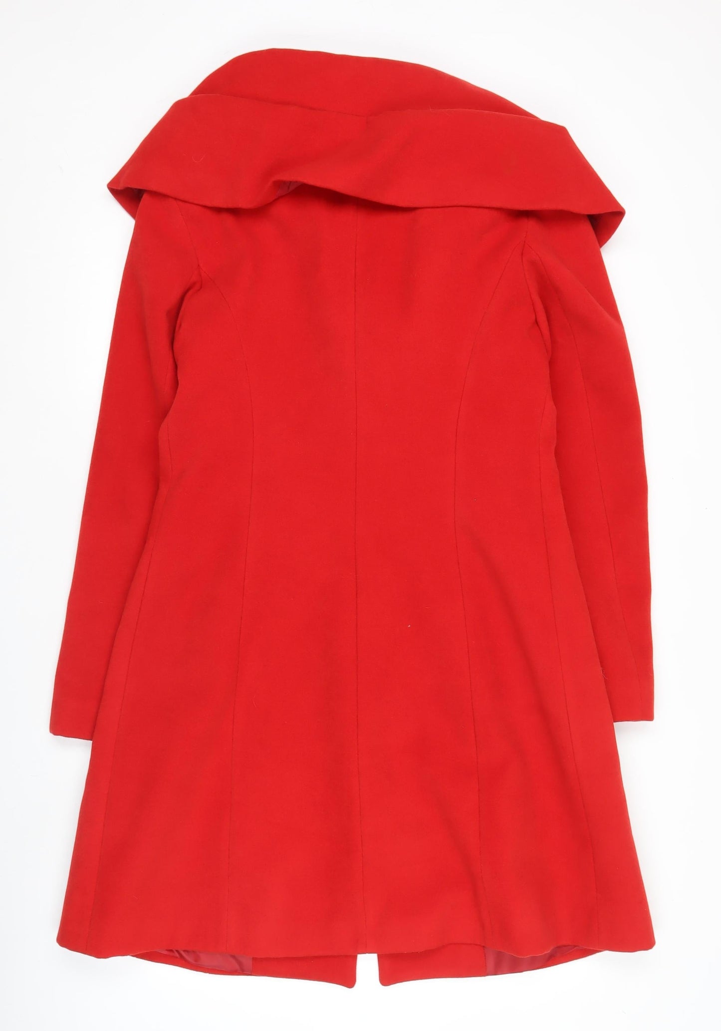 Gallery Women’s Red Long Overcoat UK 12 Polyester Blend