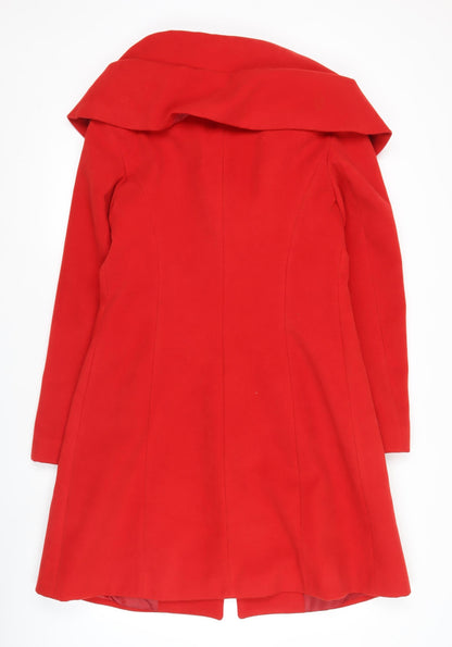 Gallery Women’s Red Long Overcoat UK 12 Polyester Blend