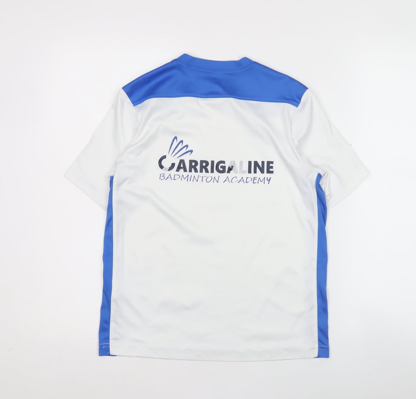 Joma Boys White Blue Sports T-Shirt 12 Years Badminton Academy Activewear