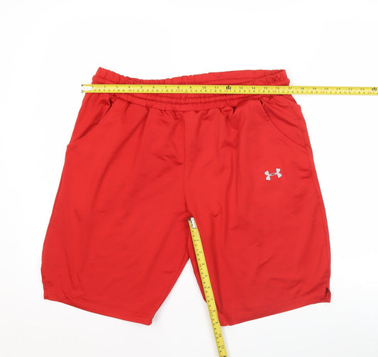 Under Armour Men's Red Athletic Shorts Size M Gym Training