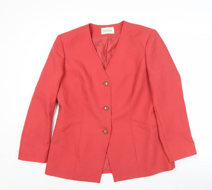Eastex Womens Red Blazer Size 14 Business Casual Jacket