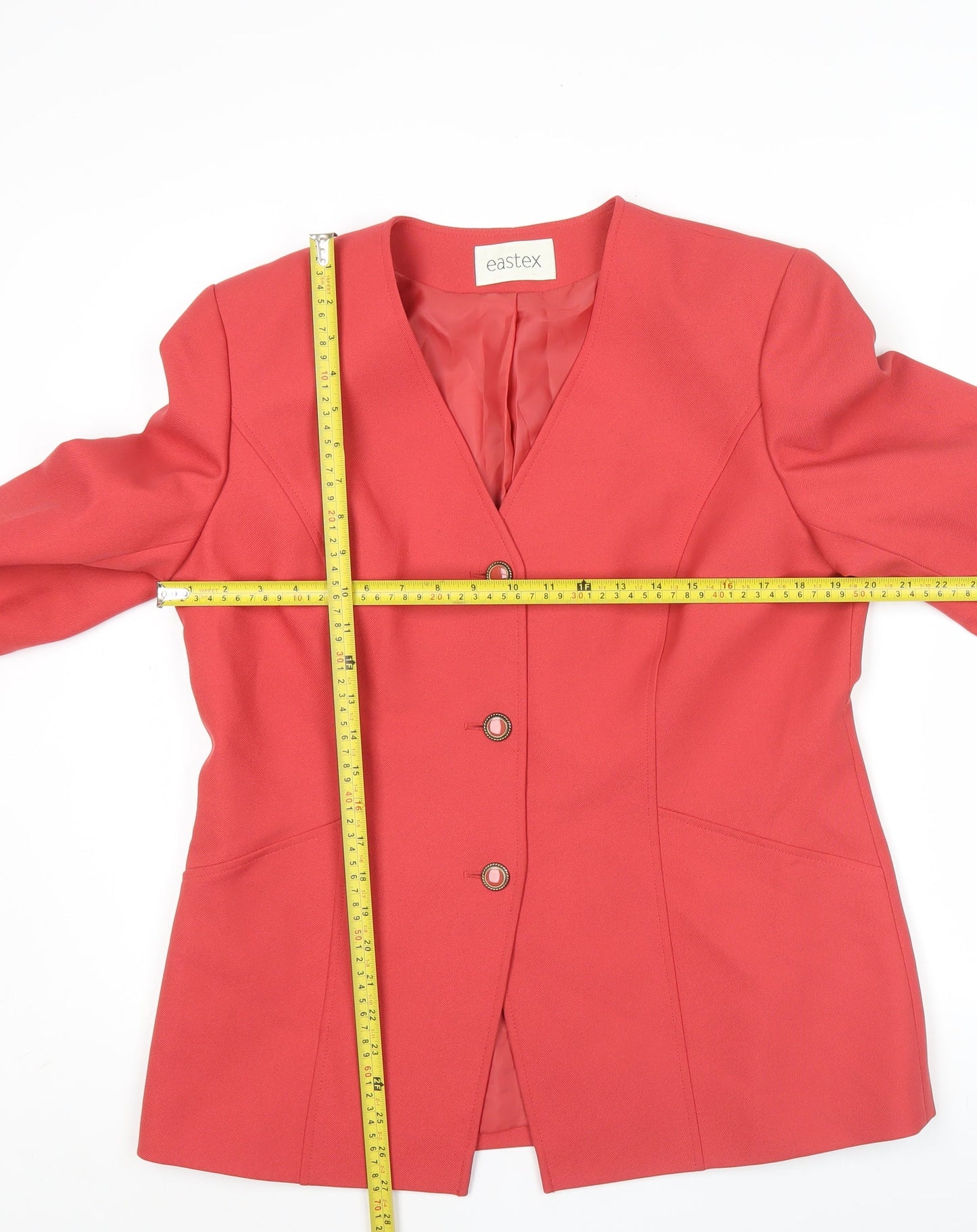 Eastex Womens Red Blazer Size 14 Business Casual Jacket