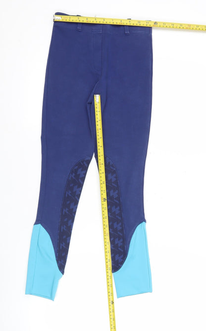 Equestrian Girls Blue Jodhpur Riding Trousers Size 24in Cotton Blend
