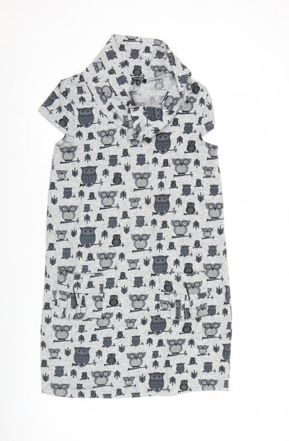 Stella Women’s Grey Owl Print Casual T-Shirt Dress Size 10