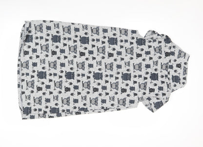 Stella Women’s Grey Owl Print Casual T-Shirt Dress Size 10