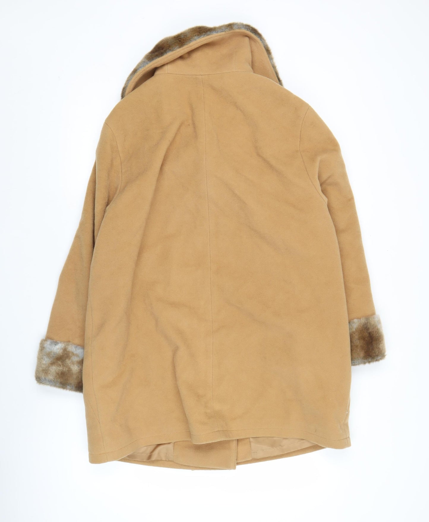 Creation Julex G.S Women’s Beige Wool Mid-Length Coat S Fur Trim