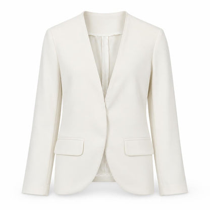 Mon Monde Womens Ivory XS Blazer Jacket Slim Fit Shawl Collar