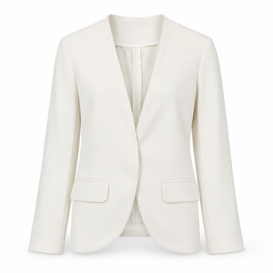 Mon Monde Womens Ivory XS Blazer Jacket Slim Fit Shawl Collar