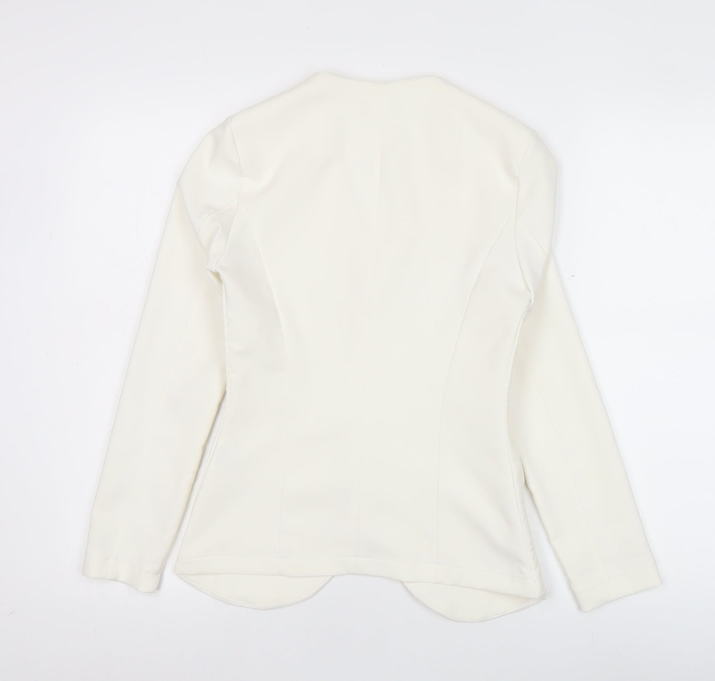 Mon Monde Womens Ivory XS Blazer Jacket Slim Fit Shawl Collar