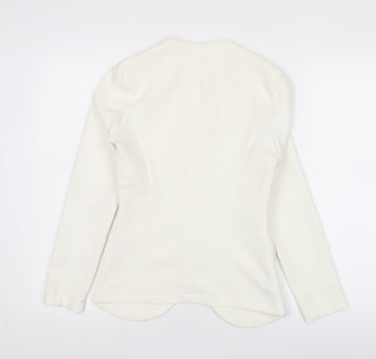 Mon Monde Womens Ivory XS Blazer Jacket Slim Fit Shawl Collar