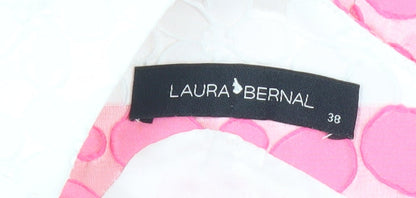 Laura Bernal Women’s Pink White Green Sheath Dress Size 10 Sleeveless