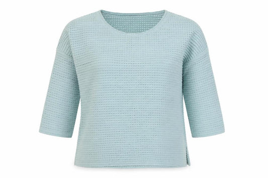 French Connection Womens Blue 3/4 Sleeve Basic Stretch Top Size S