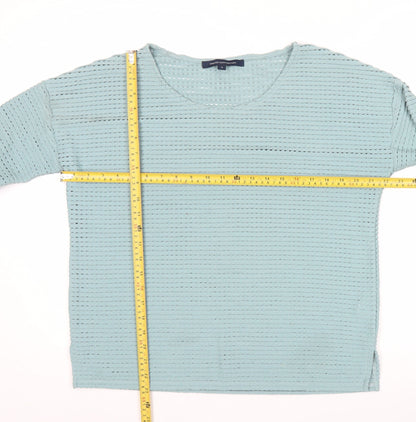 French Connection Womens Blue 3/4 Sleeve Basic Stretch Top Size S