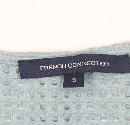 French Connection Womens Blue 3/4 Sleeve Basic Stretch Top Size S