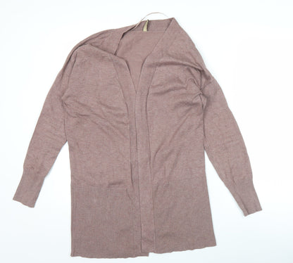 Soyaconcept Womens Brown Long Sleeve Open Knit Cardigan Size S