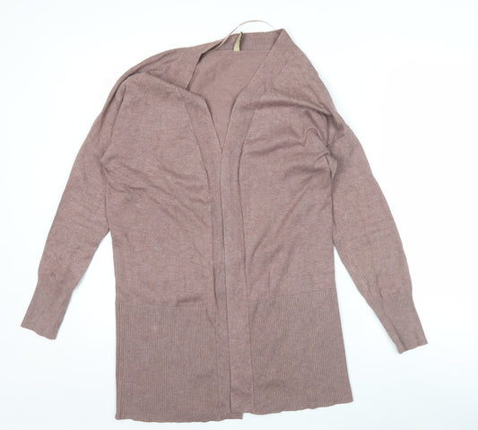 Soyaconcept Womens Brown Long Sleeve Open Knit Cardigan Size S