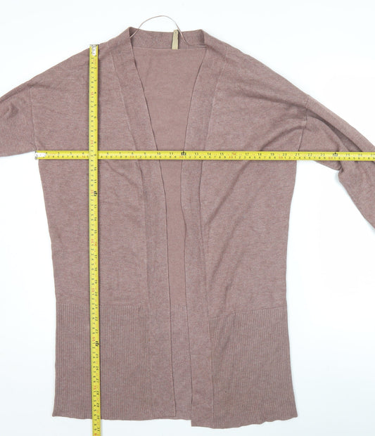 Soyaconcept Womens Brown Long Sleeve Open Knit Cardigan Size S