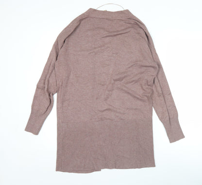 Soyaconcept Womens Brown Long Sleeve Open Knit Cardigan Size S