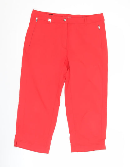 Calvin Klein Womens Red Capri Golf Trousers UK 12 Straight Fit