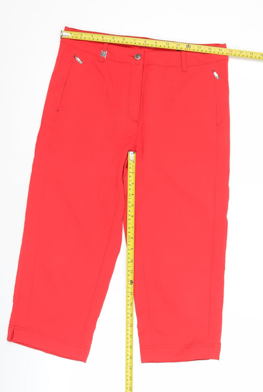 Calvin Klein Womens Red Capri Golf Trousers UK 12 Straight Fit