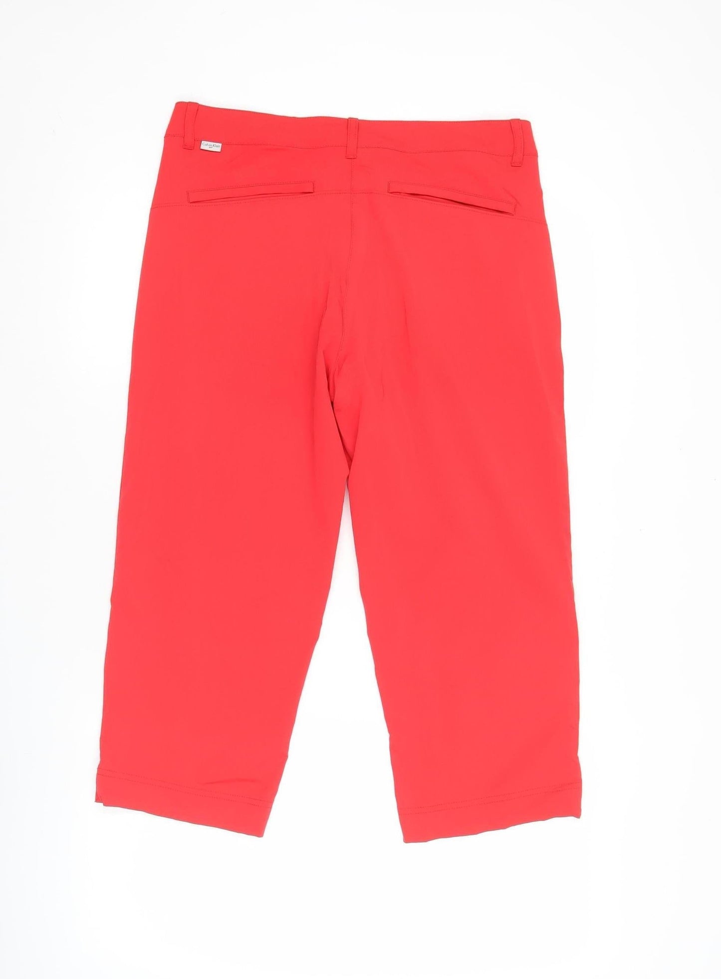Calvin Klein Womens Red Capri Golf Trousers UK 12 Straight Fit