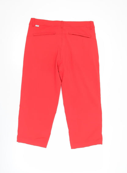 Calvin Klein Womens Red Capri Golf Trousers UK 12 Straight Fit