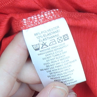 Calvin Klein Women Red Polo Shirt UK 10 Slim Fit Golf Activewear