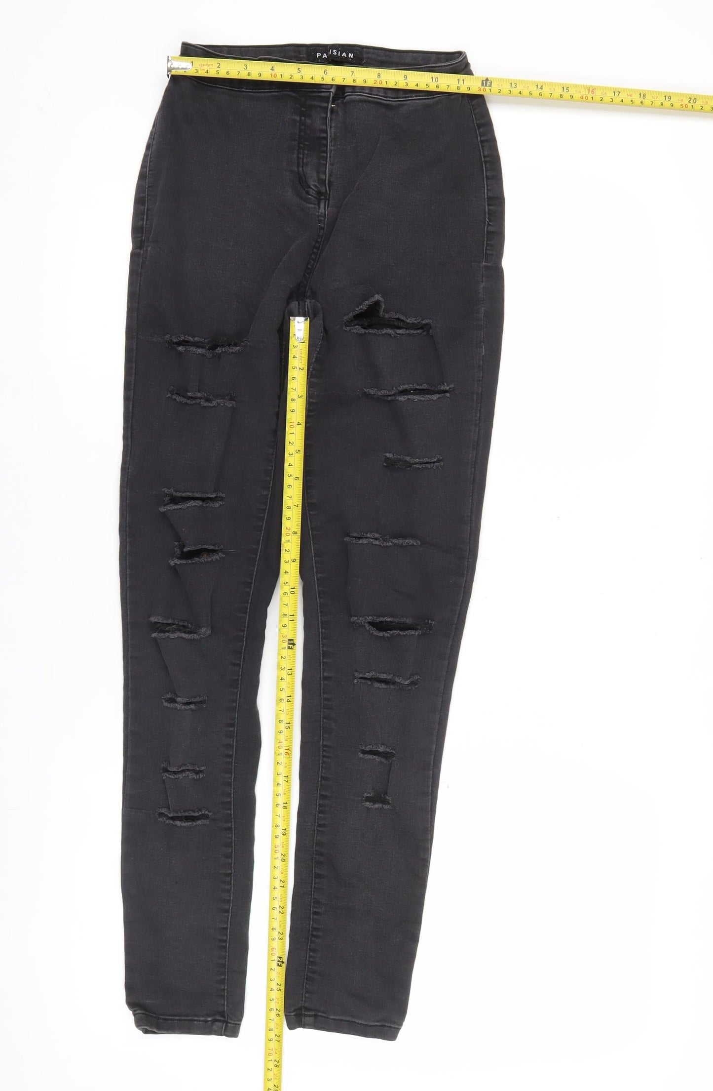 Parisian Womens Black Size 6 Distressed Skinny Jeans