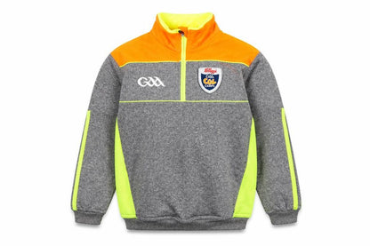 Front view of O'Neill boys’ grey neon 1/4 zip sports sweatshirt 2 years