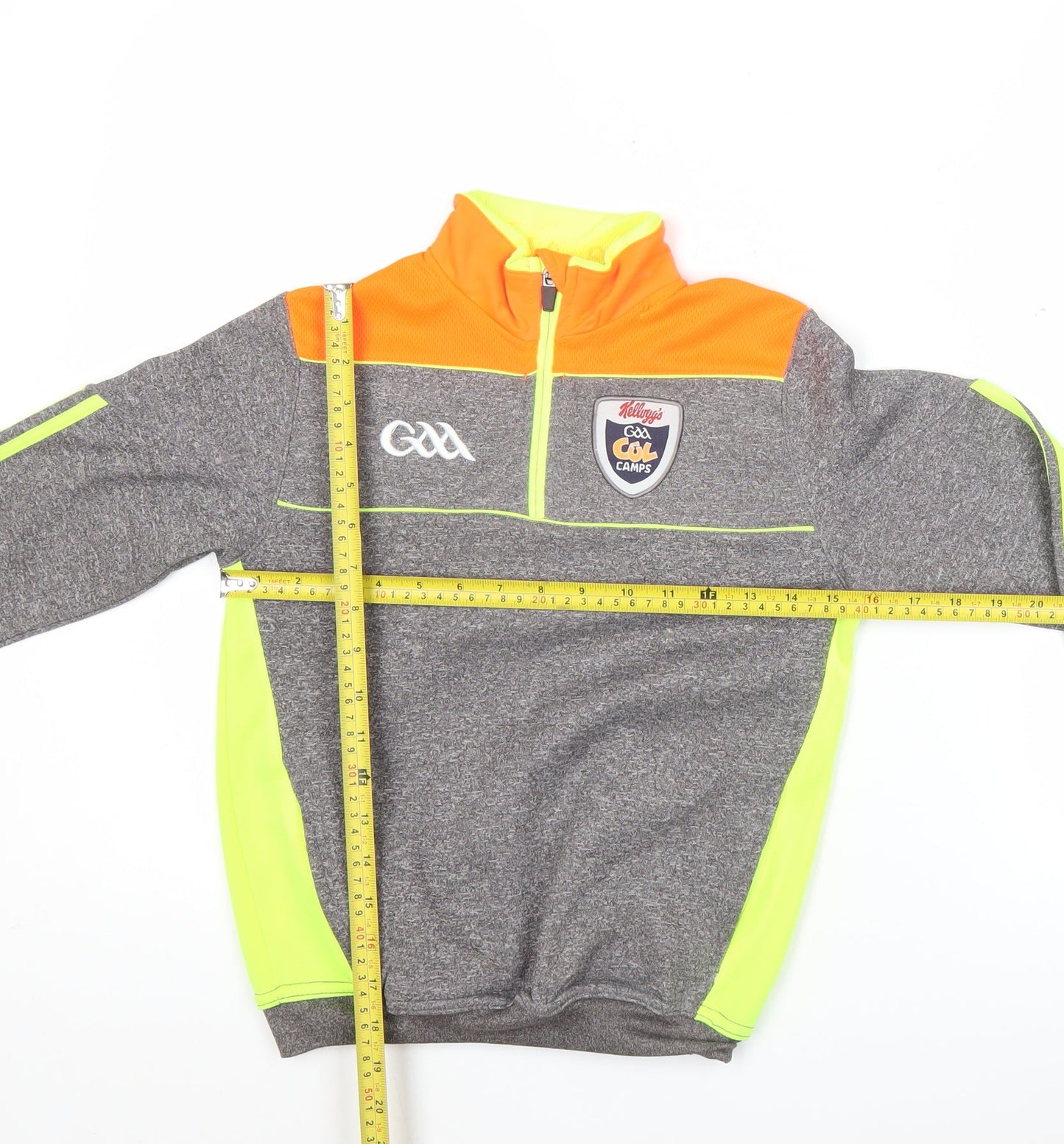 O'Neills Boys Grey Neon 1/4 Zip Sports Sweatshirt 2 Years
