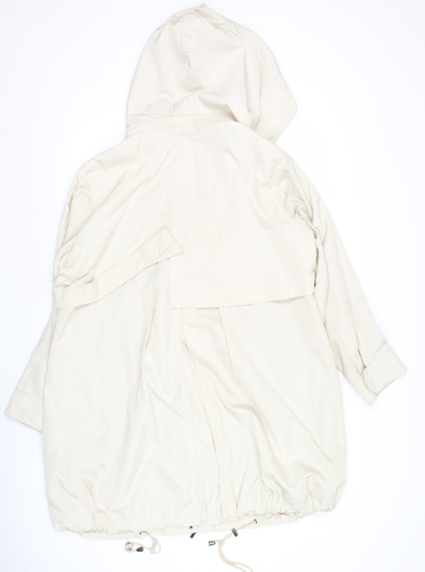 Couchel Womens Beige Parka Jacket L Hooded Mid-Length Casual