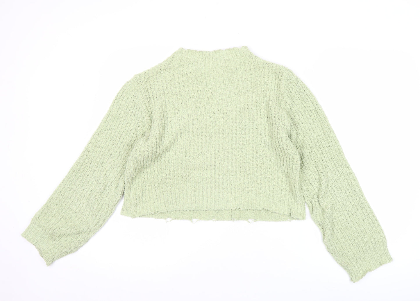 Zara Women’s Green Chunky Knit High Neck Pullover Jumper Size M