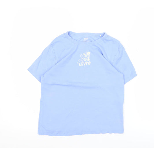 Levi's Womens Blue Small Cotton Short Sleeve Crew Neck T-Shirt