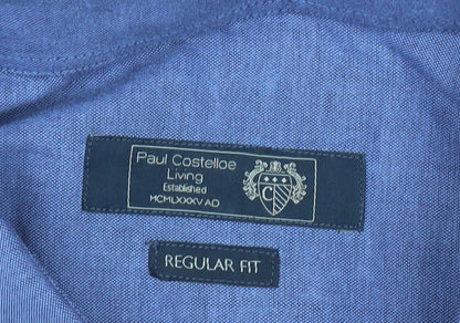 Paul Costelloe Men’s Blue 3XL 50-52" Regular Fit Button-Down Shirt
